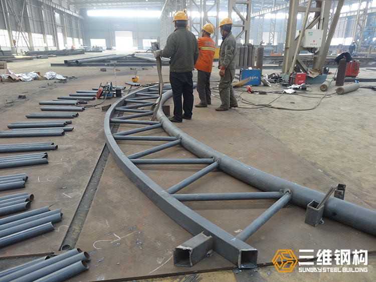 出口毛里求斯弧形鋼結構加工