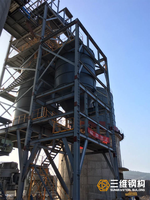 懷遠中聯水泥機制砂鋼結構設備安裝案例圖2