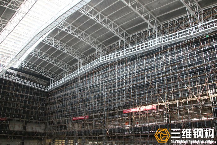滕州全民健身游泳館鋼結構工程內部細節圖