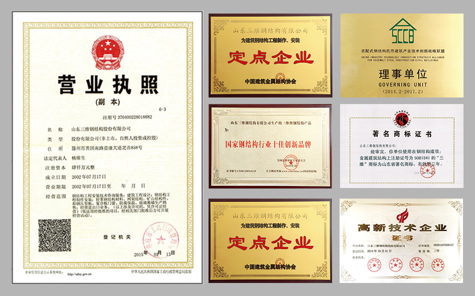 三維獲得的榮譽資質